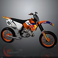 Orange White And Blue Off Road Motorcycle With Red Bull Logo And Sporty Racing Design