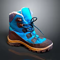 Blue And Brown Winter Boots With Fleece Lining Non Slip Sole And Laces