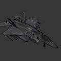 Gray Camouflage Fighter Jet With Missiles Under Wings Tail Insignia And Transparent Cockpit