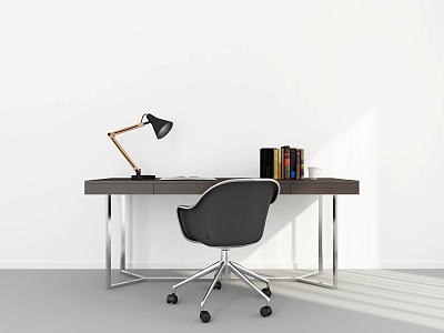 modern office desk chair desk 3d model