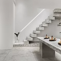 Modern Clothing Store Interior Design With Stone Wall Arched Doorways Sofa And Displayed Dresses