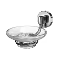 Transparent Glass Wall Mounted Soap Dish with Metal Bracket for Daily Bathroom Washing