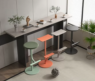 Modern Bar Chair Combination Bar Chair 3d model