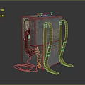 Tactical Weapon With Metal Case Black Hose Golden Brackets And Red GAS Text