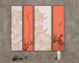 New Chinese Decorative Painting 3d model