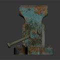 Rusty Bench Vice Hardware Tool With Metal Construction And Clamp Mechanism 3d model