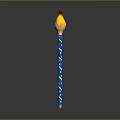 Cute Blue Pen with White Stripes and Yellow Cartoon Head Design Features