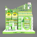 Green Themed Commercial Display Stand Holding Master Kong Green Tea Sugar Free Zero Fat Drinks