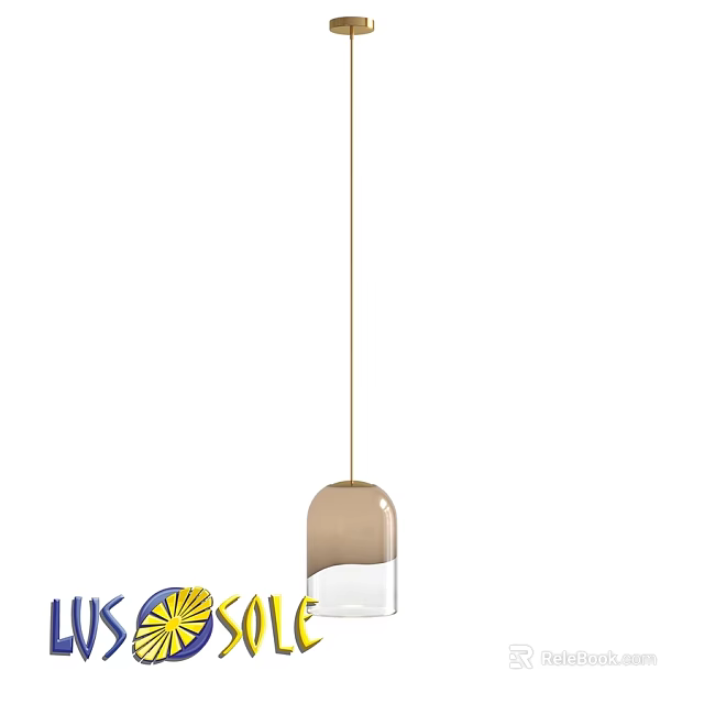 Elegant Modern Pendant Light With Brown White Glass Shade On UK Sale 3d model 