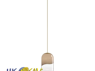 Elegant Modern Pendant Light With Brown White Glass Shade On UK Sale 3d model