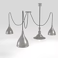 Modern Metal Chandelier With Multiple Silver Shades And Contemporary Hanging Design For Home Decor