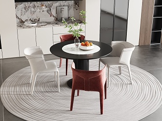 Modern Dining Table and Chair Combination 3d model