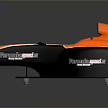 Formula Student Orange And Black Streamlined Race Car With Single Seat Cockpit