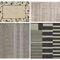 Stylish Square Rugs With Various Patterns Including Floral Geometric And Stripe Designs 3d model