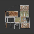 Architectural Building Model with Multi Level Structure Framework and Wall Details