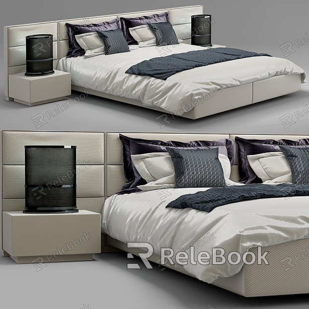 Modern Double Bed Double Bed Combination model