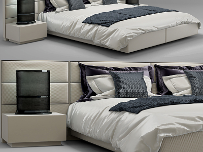 Modern Double Bed Double Bed Combination model