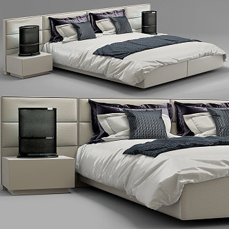 Modern Double Bed Double Bed Combination 3d model