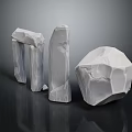 Natural Wood and Stone Decorative Pieces with Textured Surfaces and Varied Shapes