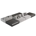 Modern Sectional Sofa With Gray And Black Modular Design And Comfortable Cushions 3d model