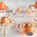 Modern Colorful Playground Equipment Featuring Spiral Slides Dome Shapes And Platforms