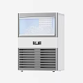 Modern Ice Maker Kitchen Appliance With Transparent Window Digital Display And Black Air Vents