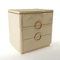 Elegant Modern Nightstand With Gold Metal Frame Marble Top And Drawers