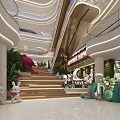 Stylish Modern Shopping Mall Hall With Cute Plush Dolls Lush Greenery And Warm Ambient Lights