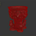 Decorative Stone Planter with Carved Lion Statues and Ornate Patterns for Growing Plants