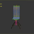 Modern Chair With Striped Backrest And Seat Black Frame Unique Design