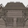 Modern Wooden Dining Table Set with Chairs for Indoor Home Dining Room