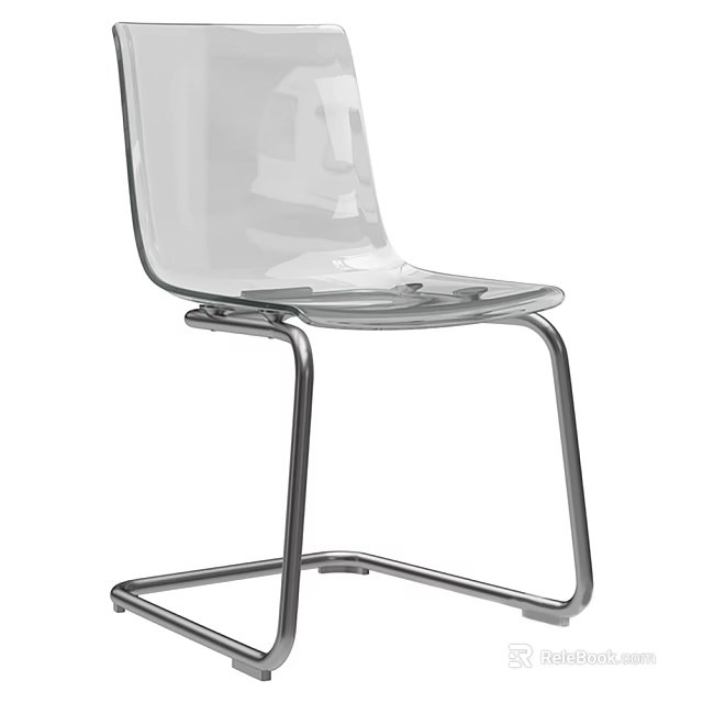 Modern Transparent Leisure Chair With Sleek Metal Frame And Contemporary Design 3d model 