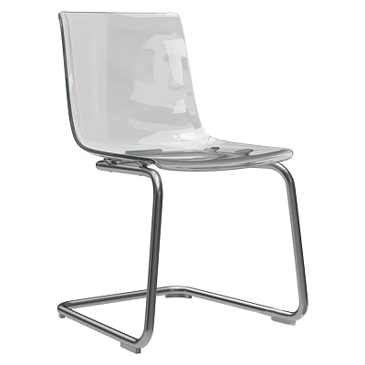 Modern Transparent Leisure Chair With Sleek Metal Frame And Contemporary Design 3d model