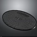 Circular Metal Manhole Cover With Hydraulic Engraving Grid Pattern And Lock Hole