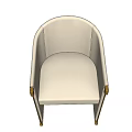Modern Cream Upholstered Single Sofa With Metal Accents And Armrest Design