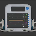 Portable Medical ECG Monitor With Display Screen Showing Waveform And Vital Signs Data