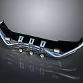 Car Bumper With Modern Design LED Lights And Chrome Trim Details