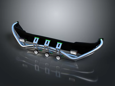Car Bumper With Modern Design LED Lights And Chrome Trim Details 3d model