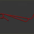 Red Coil Springs Hardware Tools With Flexible Curved Metal Rods