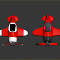 Two Red Toy Planes With White Gray Details Propellers And Clear Cockpits