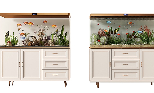 French Fish Tank Aquarium Entrance Cabinet 3d model