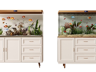 French Fish Tank Aquarium Entrance Cabinet 3d model