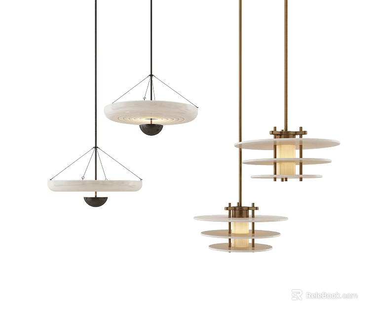 Stylish Pendant Lights With Various Modern Designs And Materials For Home Decor 3d model