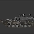 Modern Military Tank with Long Cannon Turret Heavy Duty Tracks and Mounted Antennas