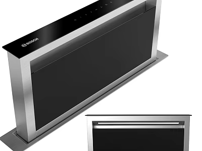 Modern Kitchen Appliance Robam Range Hood With Stainless Steel And Black Design 3d model