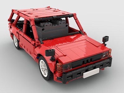 Lego toy building blocks station wagon car sedan 3d model