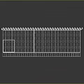 White Metal Garden Fence With Wavy Top And Ornamental Grid Design Structure