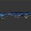 Blue And White Rugged Mountainous Terrain With Snow Covered Peaks And Glacial Features