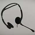 Black Wired Headset With Built in Microphone For Clear Audio Communication 3d model