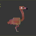 Red Flamingo Character With Stylized Geometric Low Poly Design And 3D Rendered Artwork